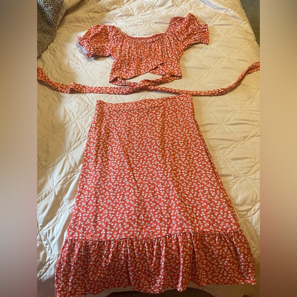 SHEIN 2-piece Floral Skirt Set